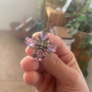Amethyst sterling silver ring